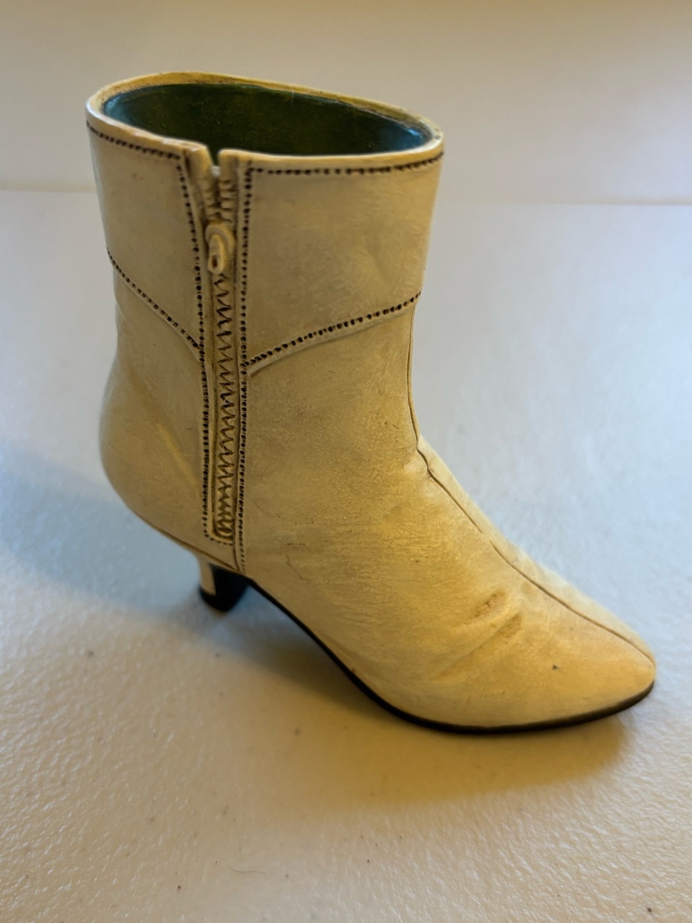 Just The Right Shoe Cream Ankle Bootie with Side Zip Detail